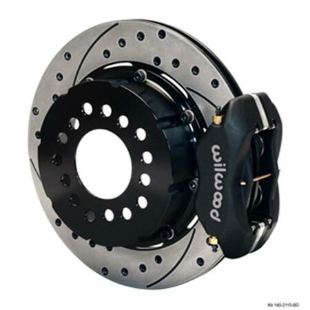 WILWOOD Forged Dynalite Pro Series Rear Brake Kit - Drilled Rotor, Black Anodize WLD140-2118-BD